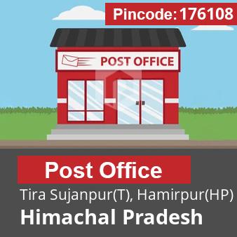 Pincode 176108 Postoffice Tira Sujanpur(T), Hamirpur(HP), Himachal Pradesh