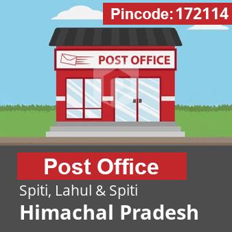 Pincode 172114 Postoffice Spiti, Lahul & Spiti, Himachal Pradesh