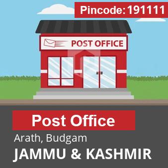 Pincode 191111 Postoffice Arath, Budgam, JAMMU & KASHMIR