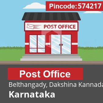 Pincode 574217 Postoffice Belthangady, Dakshina Kannada, Karnataka