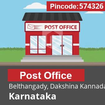 Pincode 574326 Postoffice Belthangady, Dakshina Kannada, Karnataka
