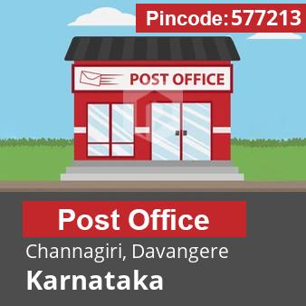 Pincode 577213 Postoffice Channagiri, Davangere, Karnataka