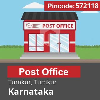 Pincode 572118 Postoffice Tumkur, Tumkur, Karnataka