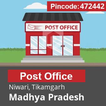 Pincode 472442 Postoffice Niwari, Tikamgarh, Madhya Pradesh