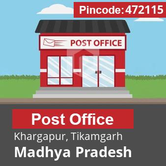 Pincode 472115 Postoffice Khargapur, Tikamgarh, Madhya Pradesh