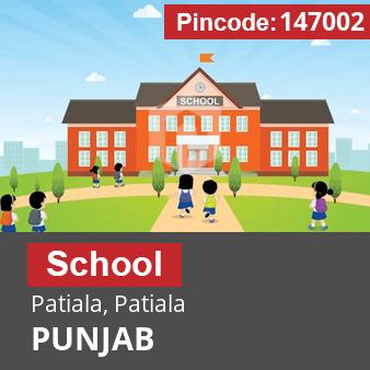 Pincode 147002 School Patiala, Patiala, PUNJAB