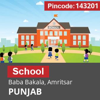 Pincode 143201 School Baba Bakala, Amritsar, PUNJAB