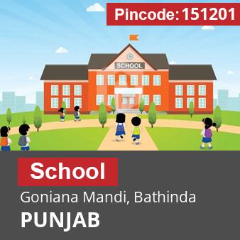 Pincode 151201 School Goniana Mandi, Bathinda, PUNJAB