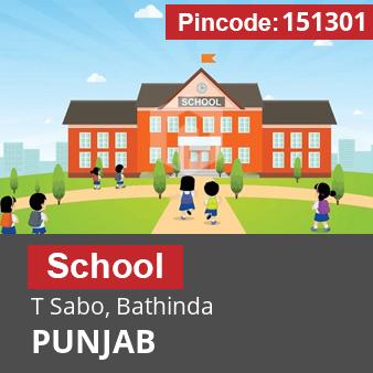 Pincode 151301 School T Sabo, Bathinda, PUNJAB