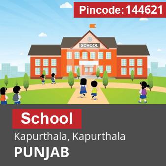 Pincode 144621 School Kapurthala, Kapurthala, PUNJAB