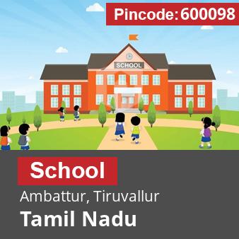 Pincode 600098 School Ambattur, Tiruvallur, Tamil Nadu