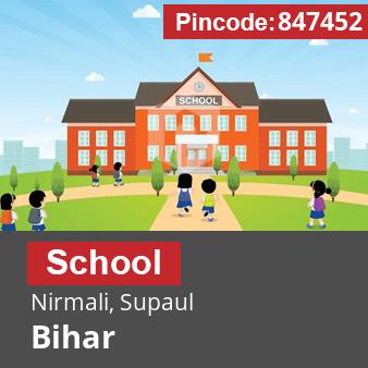 Pincode 847452 School Nirmali, Supaul, Bihar