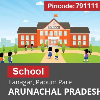 Pincode 791111 School Itanagar, Papum Pare, ARUNACHAL PRADESH