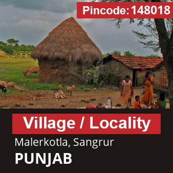 Pincode 148018 Village Malerkotla, Sangrur, PUNJAB