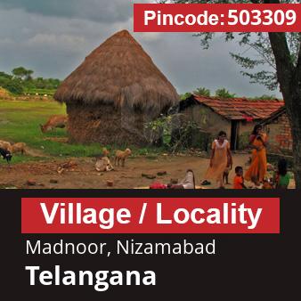 Pincode 503309 Village Madnoor, Nizamabad, Telangana