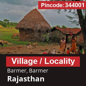 Pincode 344001 Village Barmer, Barmer, Rajasthan