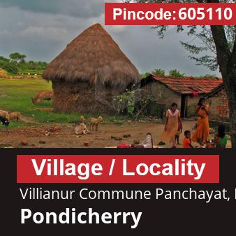 Pincode 605110 Village Villianur Commune Panchayat, Pondicherry, Pondicherry