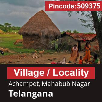 Pincode 509375 Village Achampet, Mahabub Nagar, Telangana