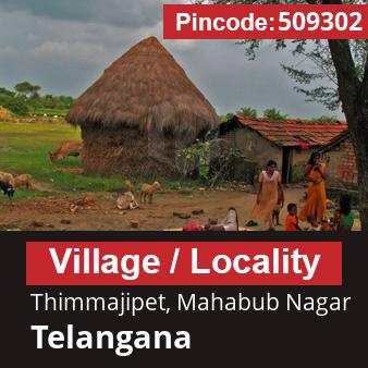 Pincode 509302 Village Thimmajipet, Mahabub Nagar, Telangana