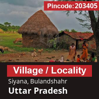 Pincode 203405 Village Siyana, Bulandshahr, Uttar Pradesh