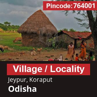 Pincode 764001 Village Jeypur, Koraput, Odisha