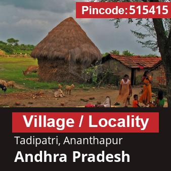 Pincode 515415 Village Tadipatri, Ananthapur, Andhra Pradesh