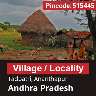 Pincode 515445 Village Tadpatri, Ananthapur, Andhra Pradesh