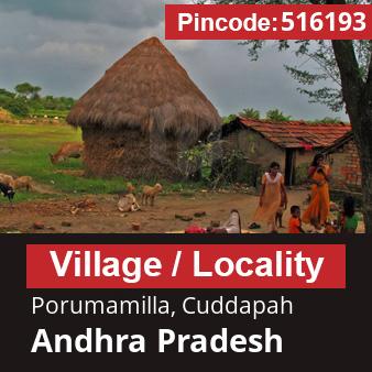 Pincode 516193 Village Porumamilla, Cuddapah, Andhra Pradesh