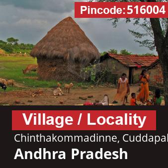 Pincode 516004 Village Chinthakommadinne, Cuddapah, Andhra Pradesh