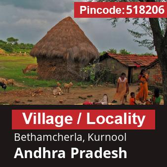 Pincode 518206 Village Bethamcherla, Kurnool, Andhra Pradesh