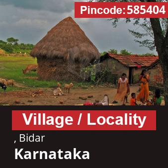 Pincode 585404 Village , Bidar, Karnataka