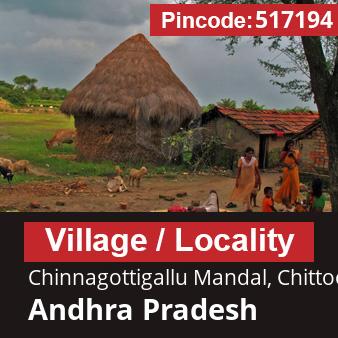 Pincode 517194 Village Chinnagottigallu Mandal, Chittoor, Andhra Pradesh