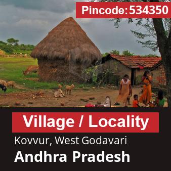 Pincode 534350 Village Kovvur, West Godavari, Andhra Pradesh