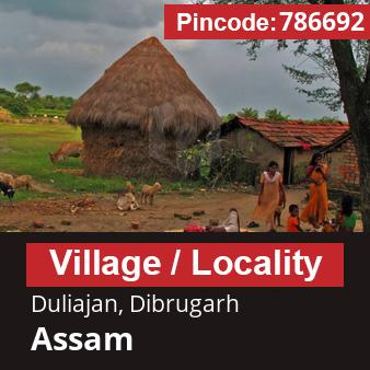 Pincode 786692 Village Duliajan, Dibrugarh, Assam