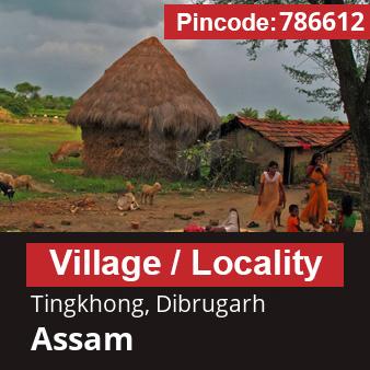 Pincode 786612 Village Tingkhong, Dibrugarh, Assam