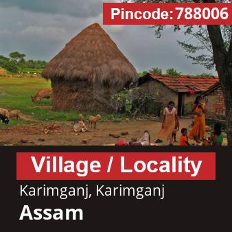 Pincode 788006 Village Karimganj, Karimganj, Assam