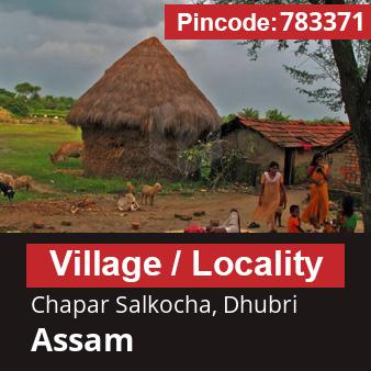 Pincode 783371 Village Chapar Salkocha, Dhubri, Assam