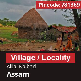 Pincode 781369 Village Allia, Nalbari, Assam