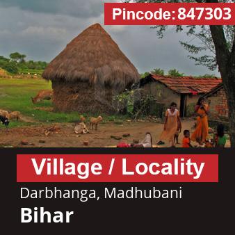 Pincode 847303 Village Darbhanga, Madhubani, Bihar