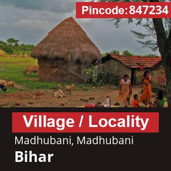 Pincode 847234 Village Madhubani, Madhubani, Bihar