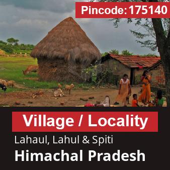 Pincode 175140 Village Lahaul, Lahul & Spiti, Himachal Pradesh