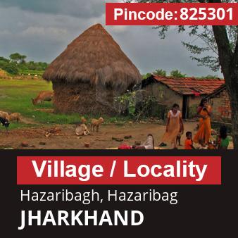 Pincode 825301 Village Hazaribagh, Hazaribag, JHARKHAND