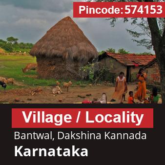 Pincode 574153 Village Bantwal, Dakshina Kannada, Karnataka