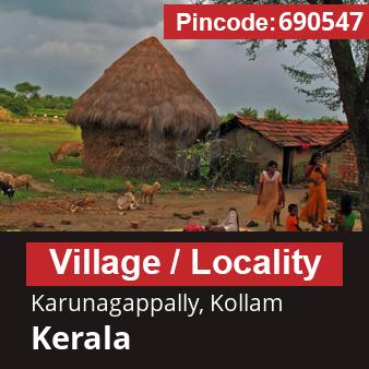 Pincode 690547 Village Karunagappally, Kollam, Kerala