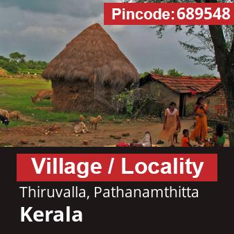 Pincode 689548 Village Thiruvalla, Pathanamthitta, Kerala