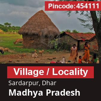 Pincode 454111 Village Sardarpur, Dhar, Madhya Pradesh