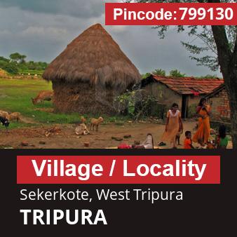 Pincode 799130 Village Sekerkote, West Tripura, TRIPURA