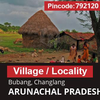 Pincode 792120 Village Bubang, Changlang, ARUNACHAL PRADESH